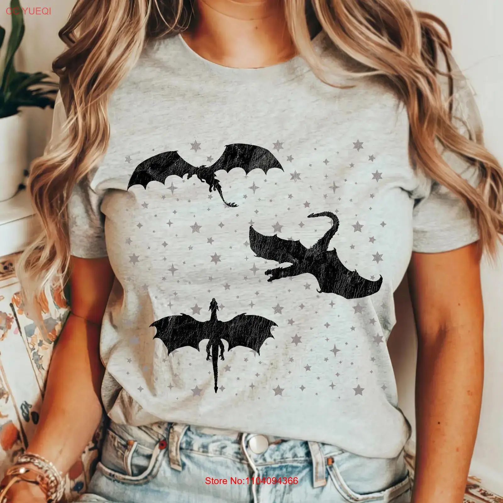 Vintage Fashion Books - Dark Academia Flying Dragons T Shirt