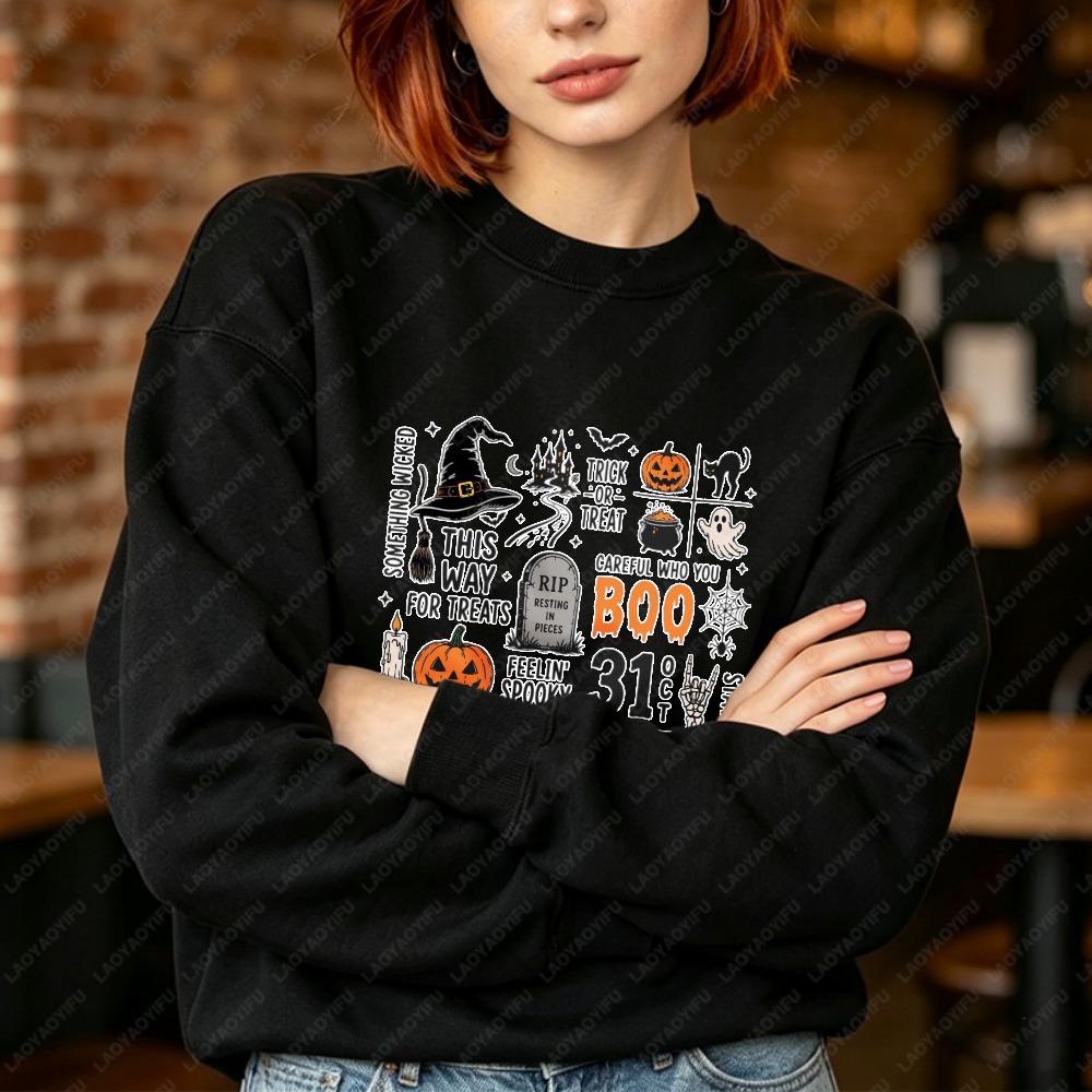 Halloween Slogan Collage Sweat - огляд і ціна Vintage Fashion Collage
