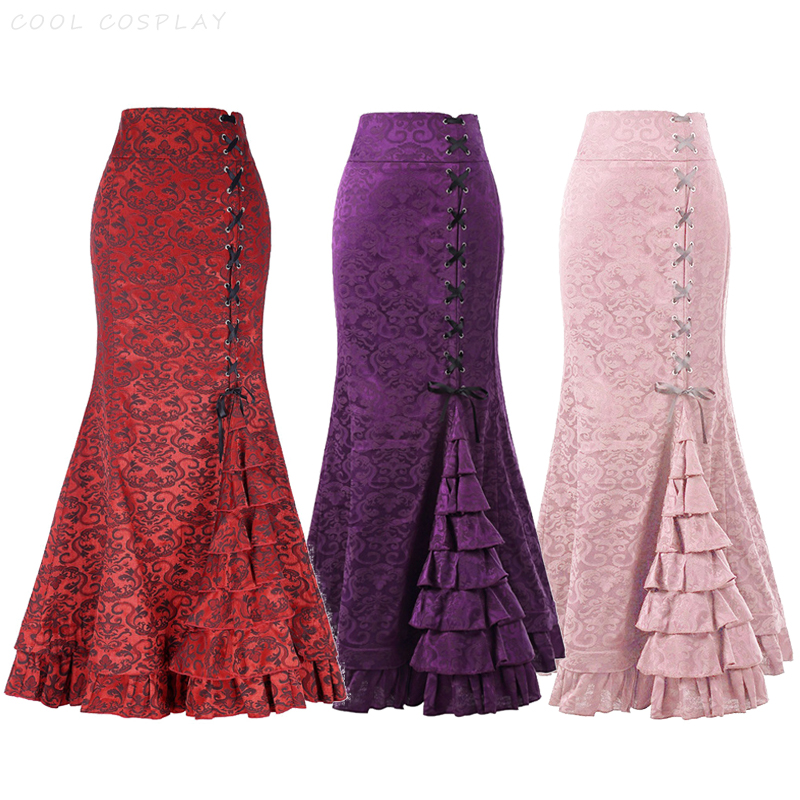 Long Skirts Women Punk Fish Ta - огляд і ціна Vintage Victorian Fashion