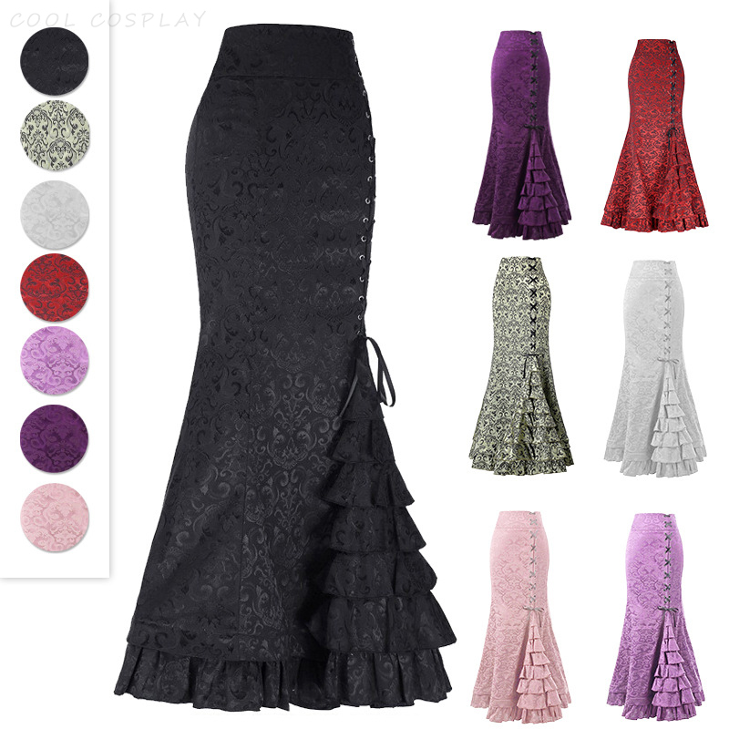 Long Skirts Women Punk Fish Ta - огляд і ціна Vintage Victorian Fashion