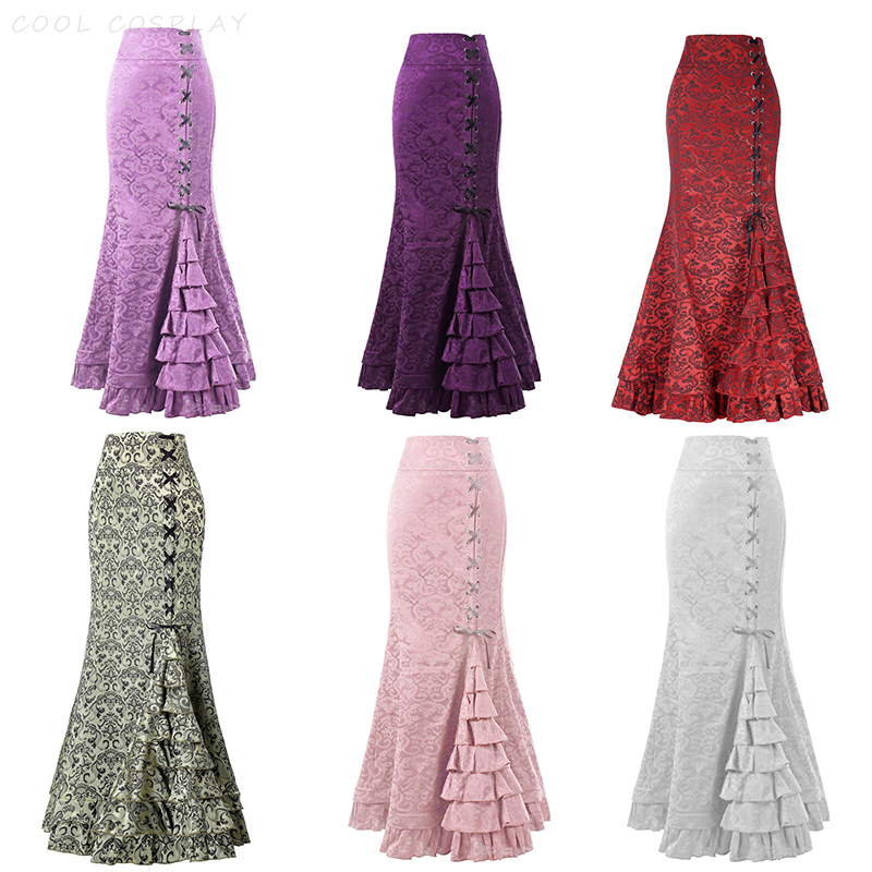 Long Skirts Women Punk Fish Ta - огляд і ціна Vintage Victorian Fashion