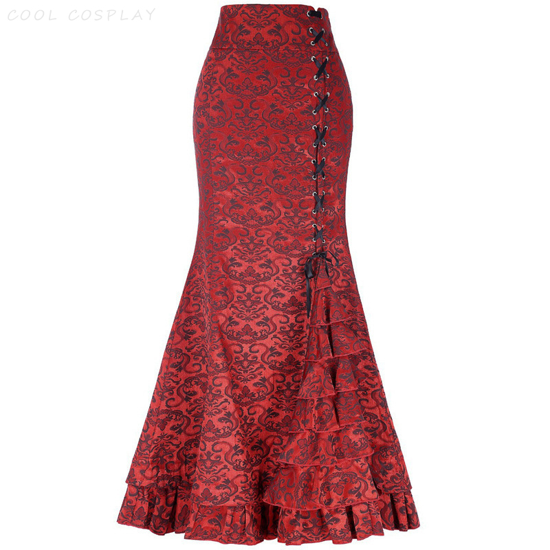 Long Skirts Women Punk Fish Ta - огляд і ціна Vintage Victorian Fashion