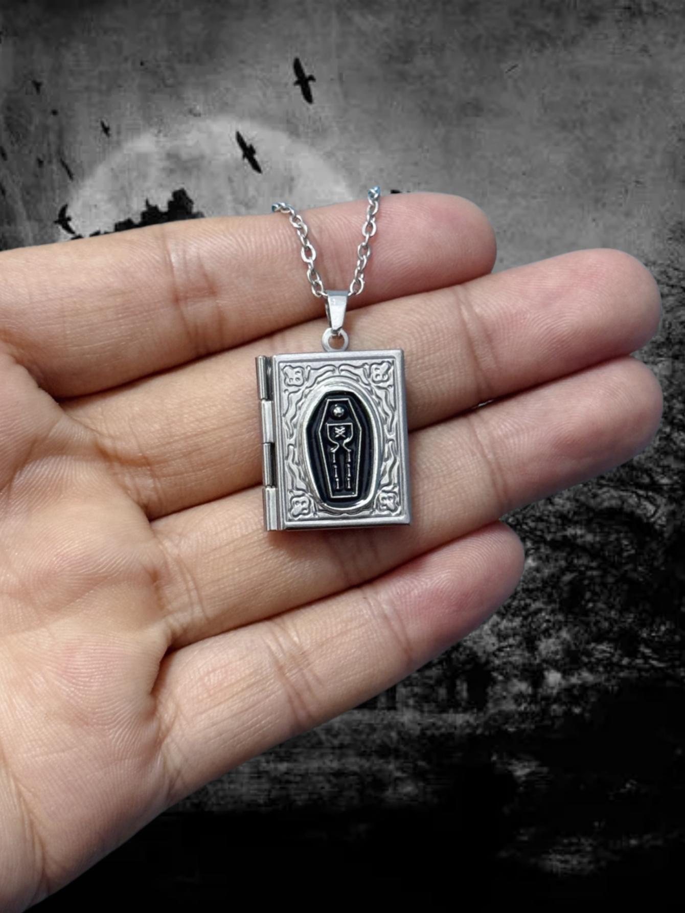 Gothic Horror Coffin Book Neck - огляд і ціна Vintage Fashion Books