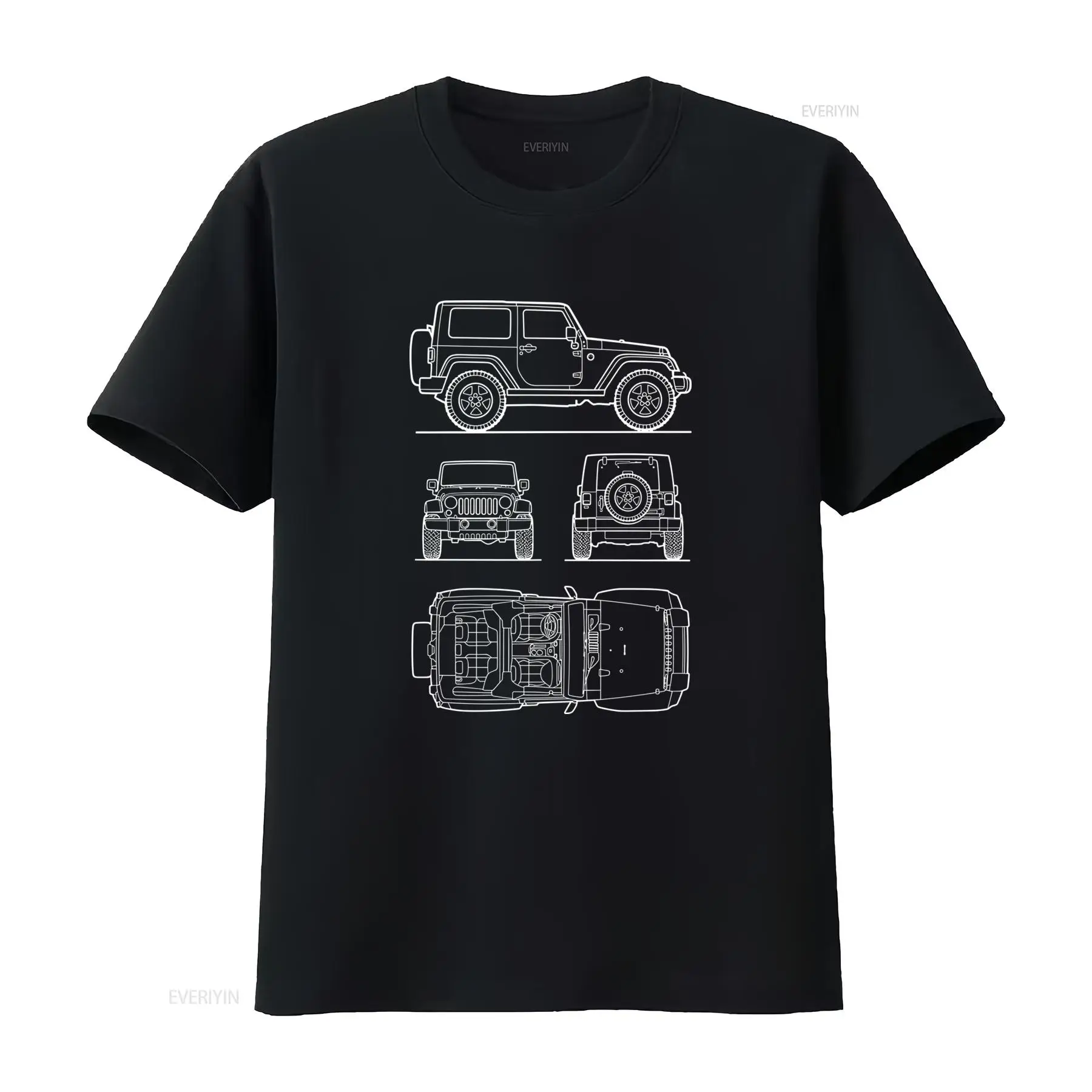 Off Road SUV Rubicon Men's T S - огляд і ціна Vintage Fashion Drawings
