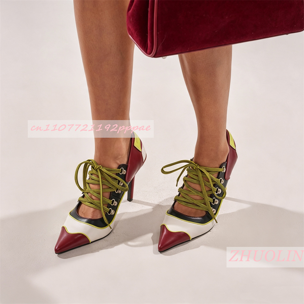 Women Lace Up Pumps Pointed To - огляд і ціна Vintage Fashion Online