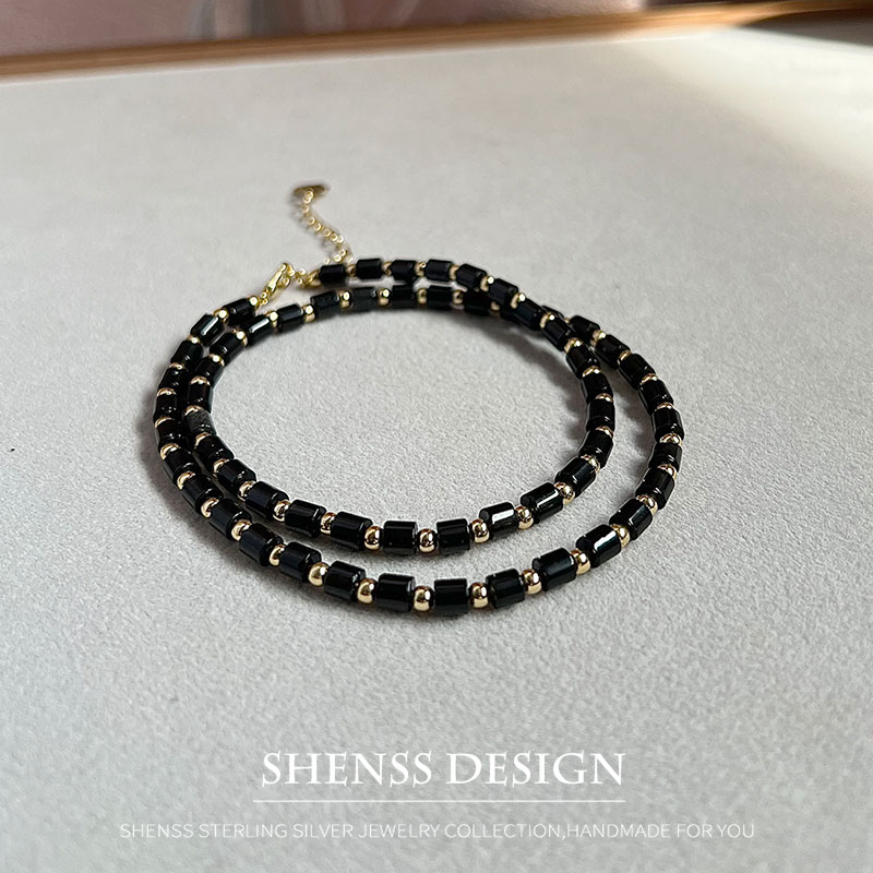 Natural 4mm obsidian Necklace  - огляд і ціна Vintage Fashion Guild
